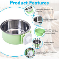 2PCS Stainless Steel Dog Bowls Set Removable Puppy Food and Water - 4 PCS / Size: L (2×Blue, 1×Green, 1×Pink) - image 3