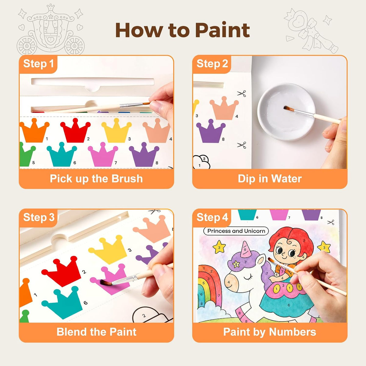 Jar Melo Paint with Water Books for Toddlers, Animals – Fun for Kids & Family - Princess - image 4