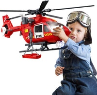 CSDCSD large helicopter toy with crane and cargo basket, lights and sounds