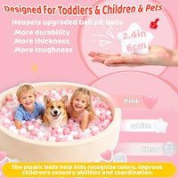 Ball Pit Balls Pack of 100 200 500 - Pink+White+Transparent / 500 balls - image 2