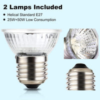 Reptile Heat Lamp, UVA UVB Light for Aquarium Turtle Tank - Lamp Holder A+2 Bulbs - image 4
