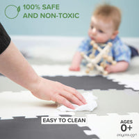 Non-Toxic Extra-Thick 36 Piece Children Play & Exercise Mat - 6 ft x 6 ft (Square) / Warm Grey/Cream/Sand - image 4