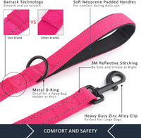 Plutus Pet Double Handle Dog Leash, for Medium Large Dogs - 6 FT / Pink - image 4