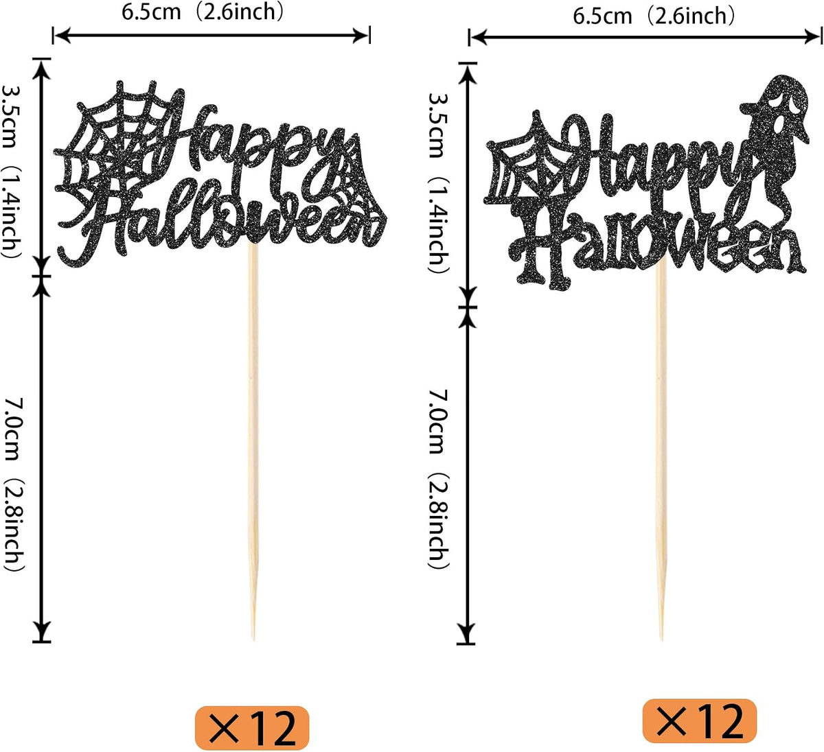 Rsstarxi 24 Pack Ghost Baby Boo Cupcake Toppers Glitter Spooky Little - Design 16 - image 2