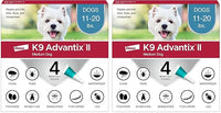 K9 Advantix II Medium Dog Vet-Recommended Flea, Tick & Mosquito Treatment & Prevention | Dogs 11-20 lbs. | 4-Mo Supply (Pack of 2)