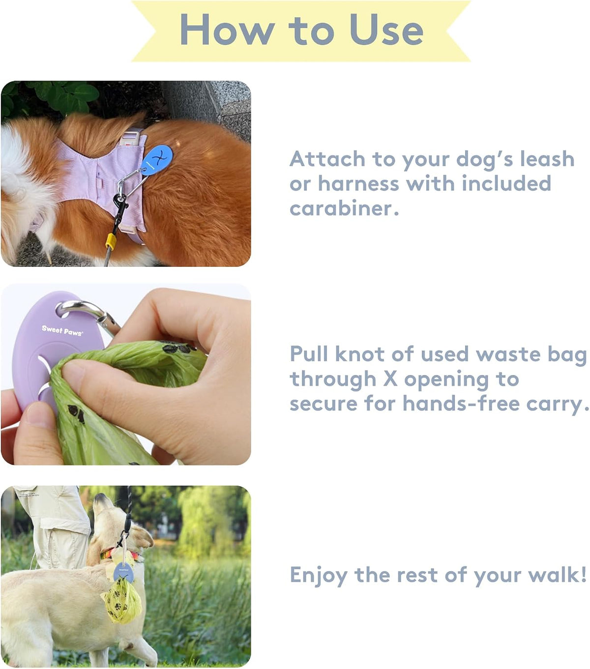 Dog Poop Bag Holder Charm for Hands-Free Carry of Used Poop Bag - Blush Pink - image 2
