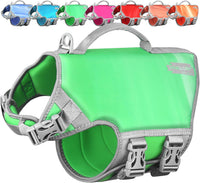 VIVAGLORY Dog Life Vest Neoprene Dog Swim Vest, M - Verdant Green / S: 20-22in (Ribcage Girth)