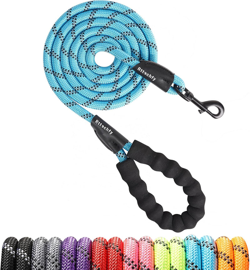 Rttochfy Rope Dog Leash 2/4/5/6/8/10 FT with Comfortable Padded - XXL (1/2'' x 8 FT) / Blue