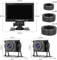 Kairiyard 7 Inch HD 1080P Backup Camera, 2 Channel, DIY Grid Lines 150° Wide Angle Reverse Rear View Camera Wired Back up Camera System for Truck RV Car Trailer Camper Tractor