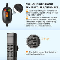 HiTauing Aquarium Heater, 50W/100W/200W/300W/500W Submersible Fish Tank Heater - 200W - image 4