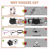 Breakaway Cat Collars with Bell - Plaid - image 4