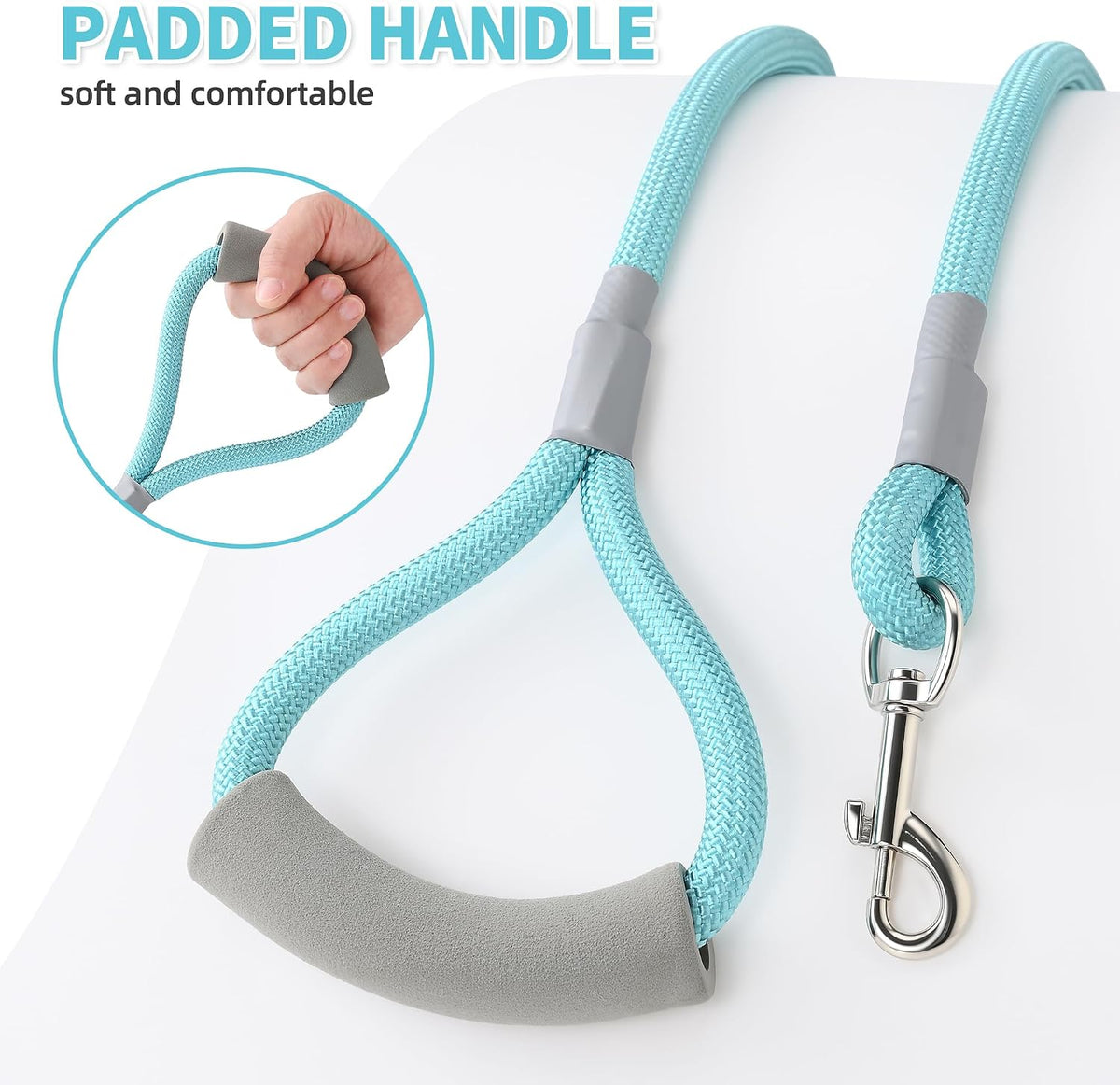 Mile High Life Dog Leash, with Padded Handle - Turquoise / 4 Feet - image 3