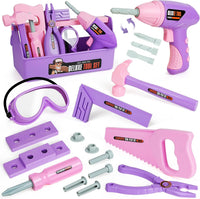 EP Exercise N Play kids tool set with toy drill, hammer, saw and portable tool box