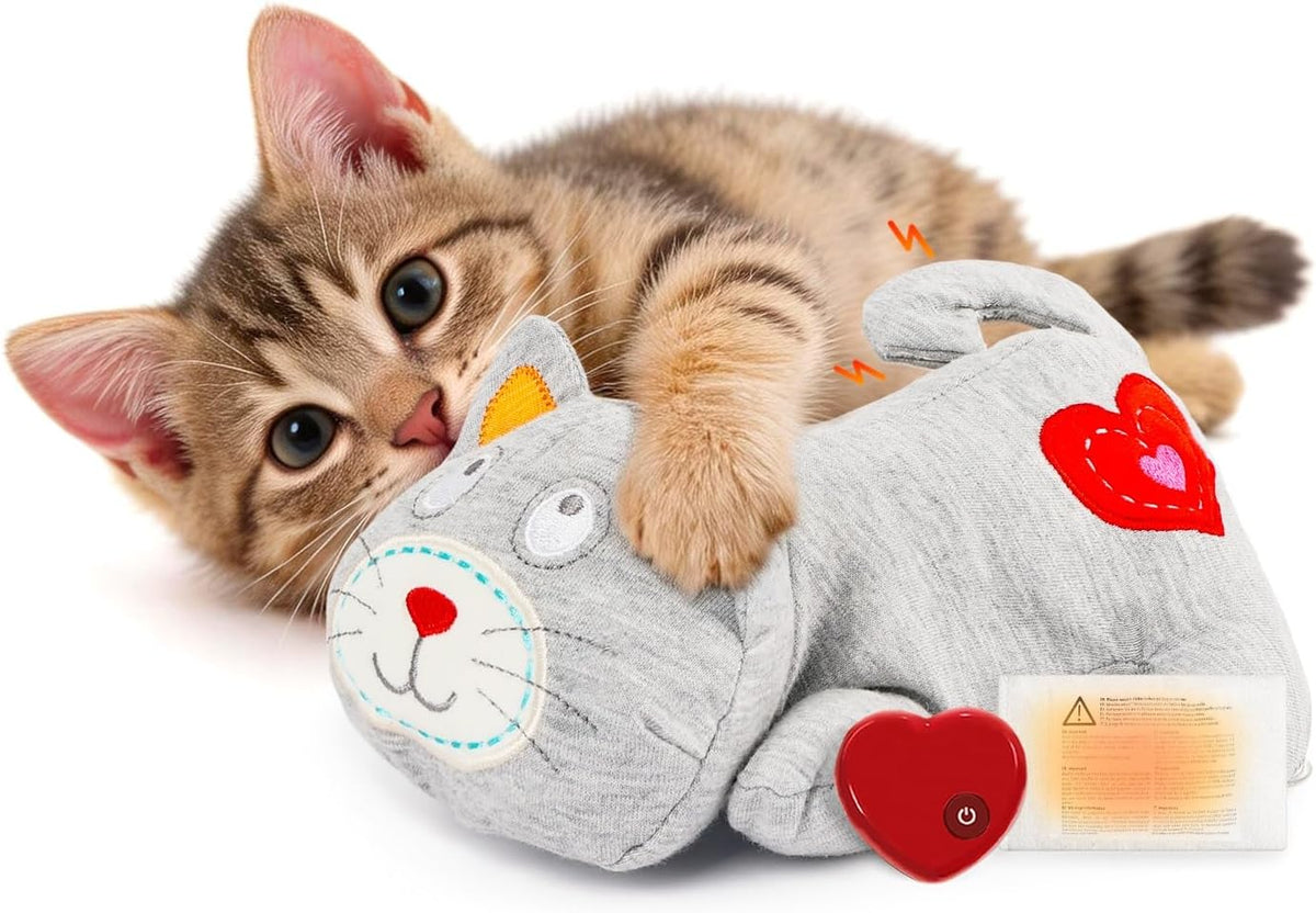 AFP Heartbeat Cat Calming Toy Heartbeat Soothing Kitty Toys Stuffed
