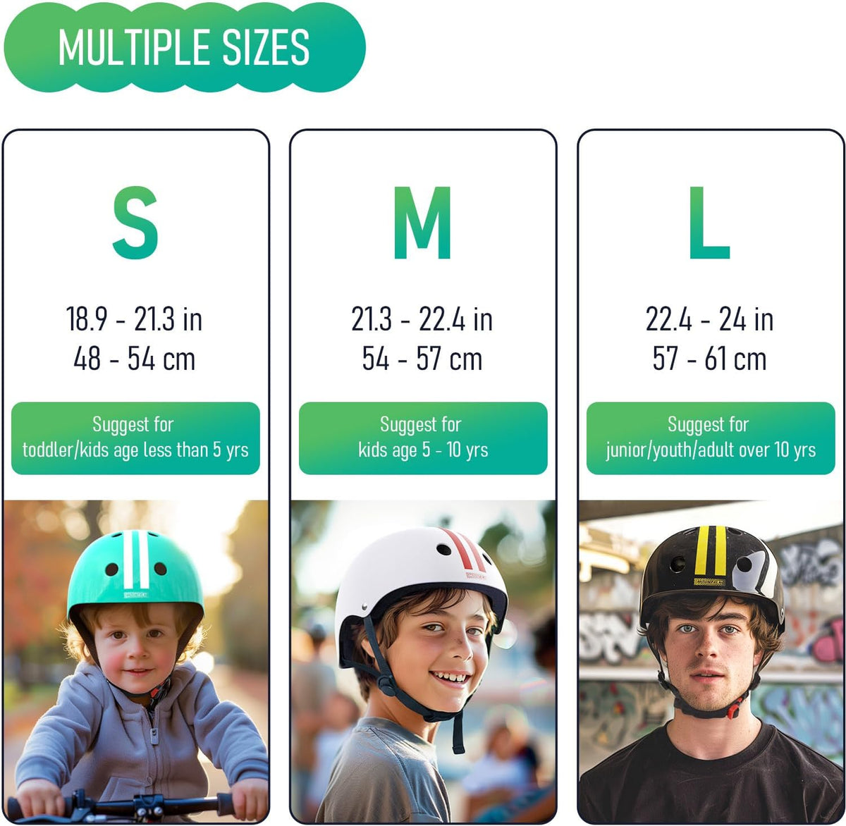 MOUNTALK Kids/Toddler Bike Helmet - Shiny Aqua White / Small - image 2