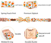Dog Collar with Bow, Elegant Little Tail Blue Plaid Boy Dog Collar Cute Bow – Essentials for Dogs - Peach / Small (Pack of 1) - image 2