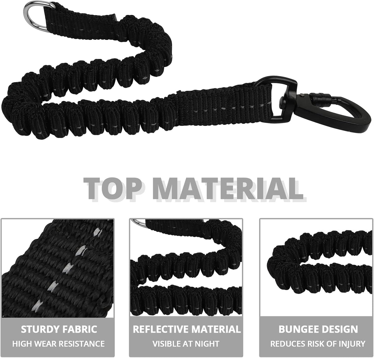 Long Dog Leash 15 FT: Heavy Duty Rope Leashes for Dogs Training - dark grey / 10ft*1/3'' - image 2