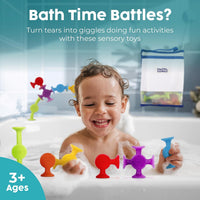 BUNMO Bath Toys Suction, Connect, Build, Create - Original Smooth - 24 Pk - image 4