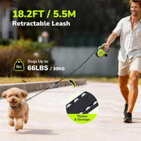 Retractable Dog Leash with Chew Proof Extender, 18 - Green (chew proof) / 16ft | 66 lbs max - image 2