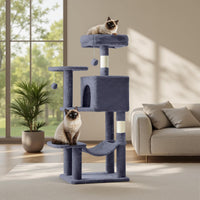 DUMOS 44 Inch Cat Tree Tower with Natural Sisal Scratching Posts – Essentials for Cats - Dark Grey / 4 / 43.6Inch - image 2