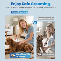 3-in-1 Dog & Cat Grooming Kit - Rechargeable Cordless Pet Hair Clippers with Nail Grinder & Paw Trimmer & 5 Guide Combs, Low Noise Dog Clippers for Grooming Small Medium Pets