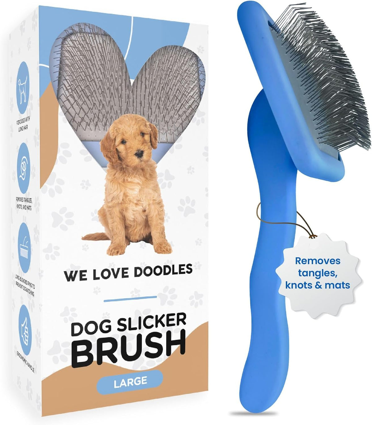 Slicker Brush for Dogs, Pet Grooming Brushes for Doodles & Poodles, Large – Essentials for Dogs - Large