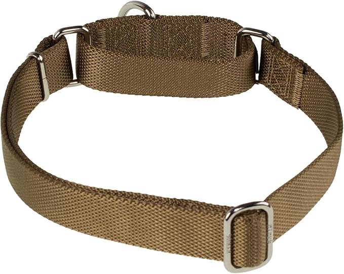 Hyhug Pets Premium Upgraded Heavy Duty Nylon Anti-Escape Martingale Collar for Boy and Girl Dogs Comfy and Safe - Professional Training, Daily Use Walking. (Army Yellow, Large)