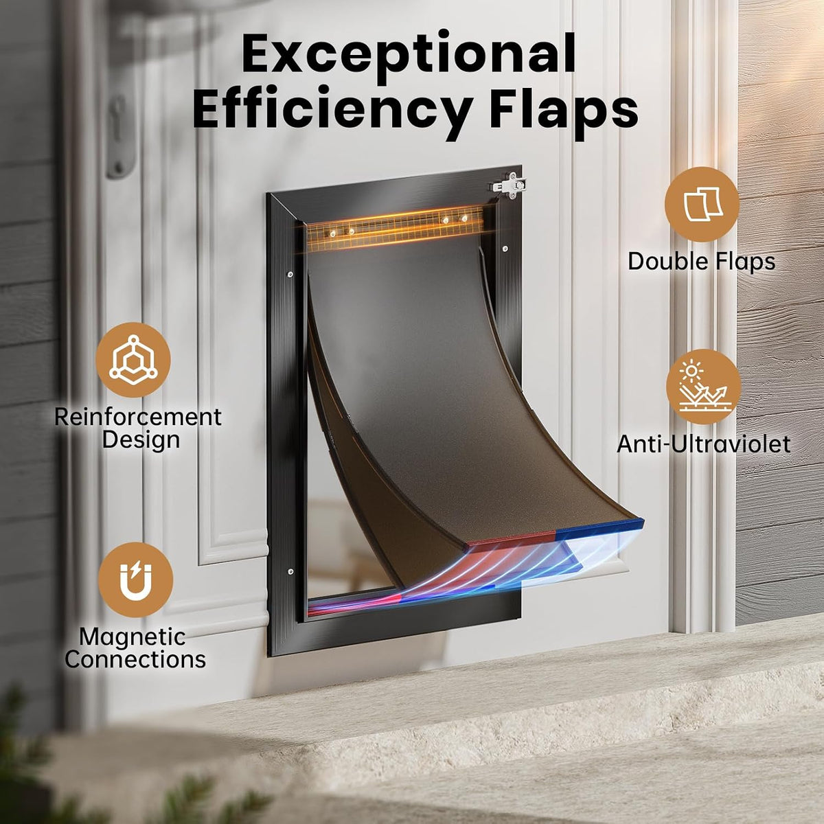 All Aluminum Dog Door for Exterior Door, Large Doggy Door - Small - image 2