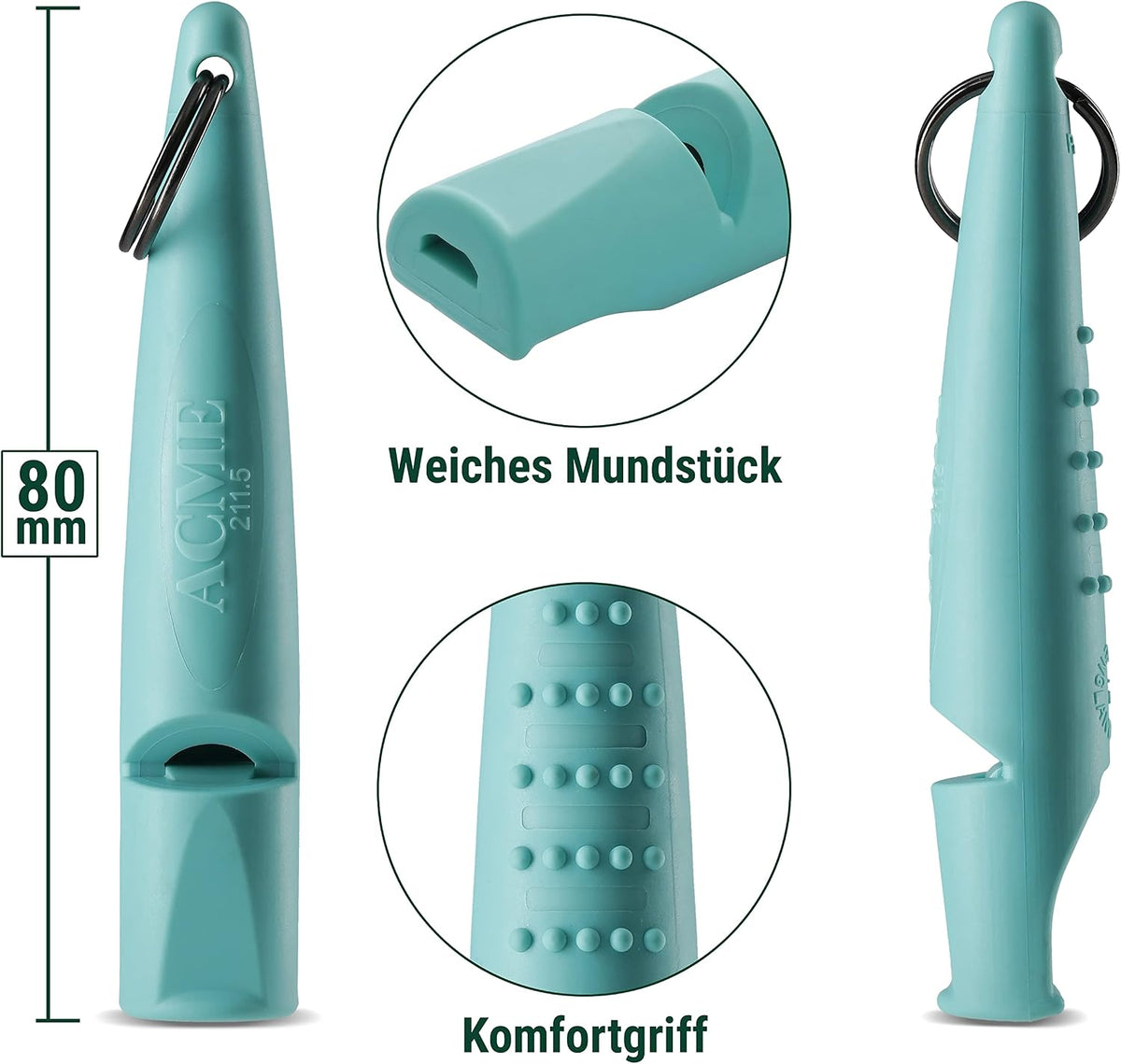 ACME Alpha 211.5 Professional Dog Training Whistle with Enhanced - Turquoise - image 2