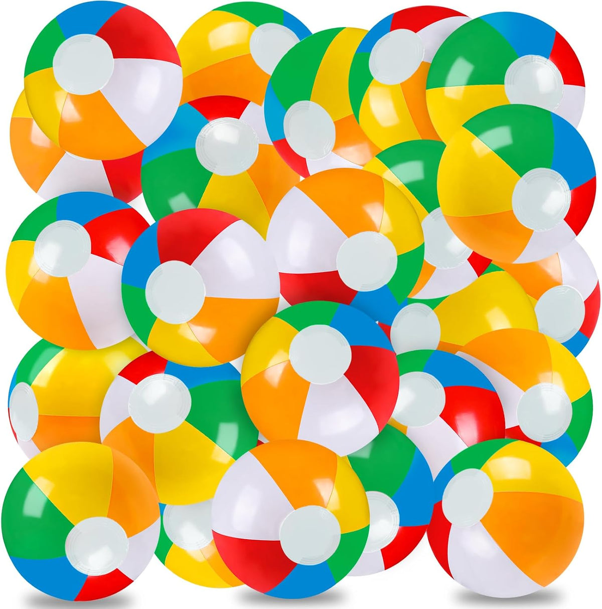 Vellibring 24 Pack 12" Summer Inflatable Beach Balls Bulk for Kids – Fun for Kids & Family - Rainbow - Pack of 24