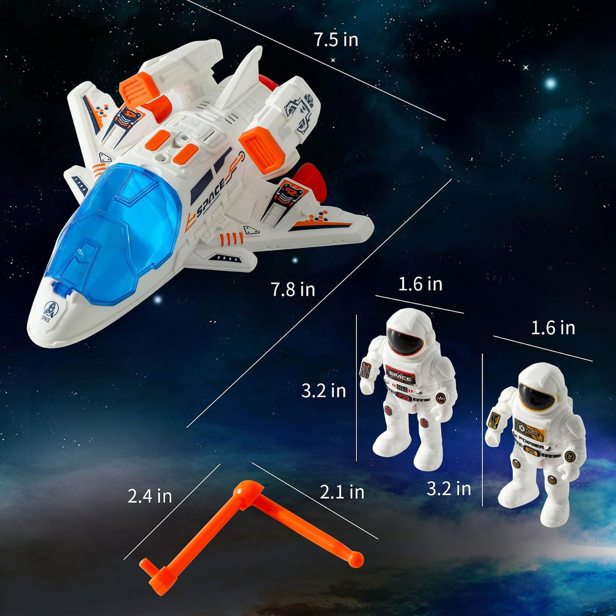 Wbzle space ship toy with astronaut figure, opening cockpits and telescopic arm - view 8