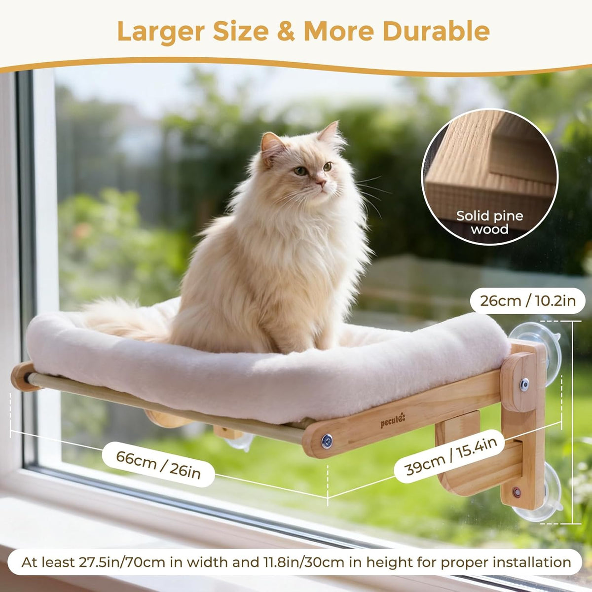 Pecute Foldable Cat Window Perch - White / Large - image 2