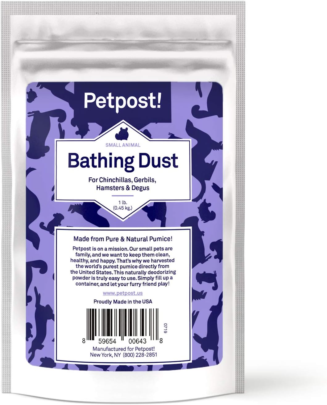 Petpost, Chinchilla Bath Dust for Small Animals, Natural