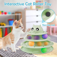 UPSKY Cat Toy Roller 3-Level Turntable Cat Toys with Six Colorful - B-Fruit Green - image 4