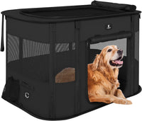 X-ZONE PET Dog Playpen, Puppy Cat Play Pen Portable Foldable Indoor/Outdoor Tent Crate Cage - Black / X-Large