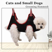 Dog Grooming Hammock Harness,Breathable Pet Cat Hammock Restraint Bag,Dog Grooming Sling Helper for Trimming Nail and Ear/Eye Care(S Size,8.5")
