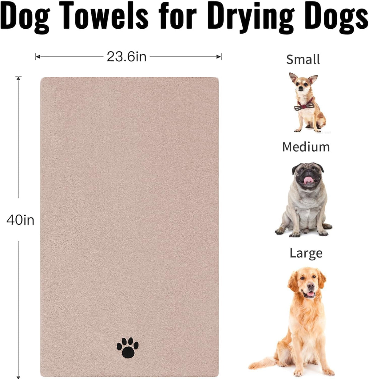 Puomue 2 Pack Microfiber Dog Towels for Drying Dogs - Camel / 40 x 23.6 inches - 2 Pack - image 3