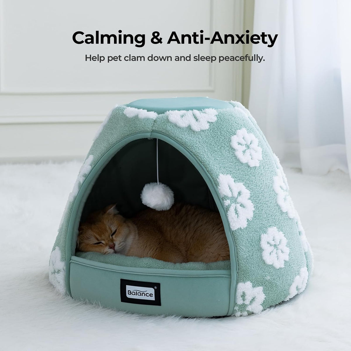 BALANCE Cat Beds for Indoor Cats - 19"L x 19"W x 16"Th / Green - image 3