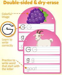 Coogam handwriting practice copybook with alphabet and number tracing pages and dry-erase markers - view 3