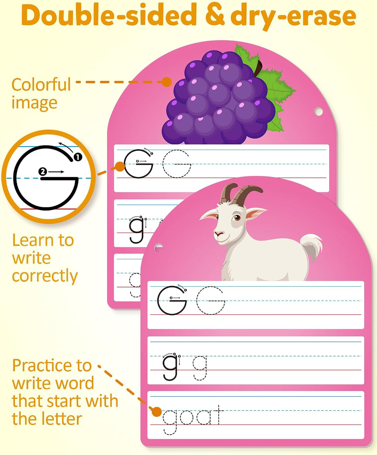 Coogam handwriting practice copybook with alphabet and number tracing pages and dry-erase markers - view 3