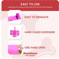 Downtown Pet Supply Poop Bags for Dogs with Dispenser - 220 Count (Pack of 1) / Pink - image 3