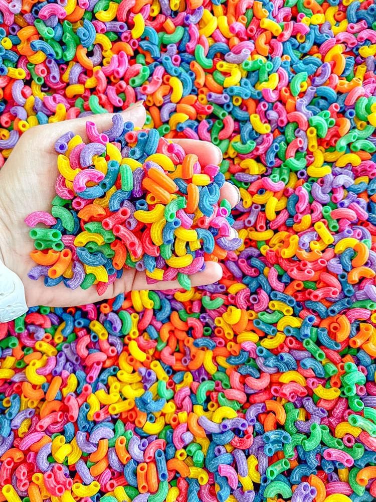 Sensory-N-Stuff rainbow colored elbow pasta sensory bin filler - view 5