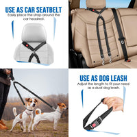 Lukovee Double Dog Car Seat Belt, No Tangle Headrest Restraint – Essentials for Dogs - Black / 2 Pack - image 2