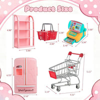 164Pcs Mini Shopping Cart Basket Miniature Food Drink Toy Supermarket - image 3