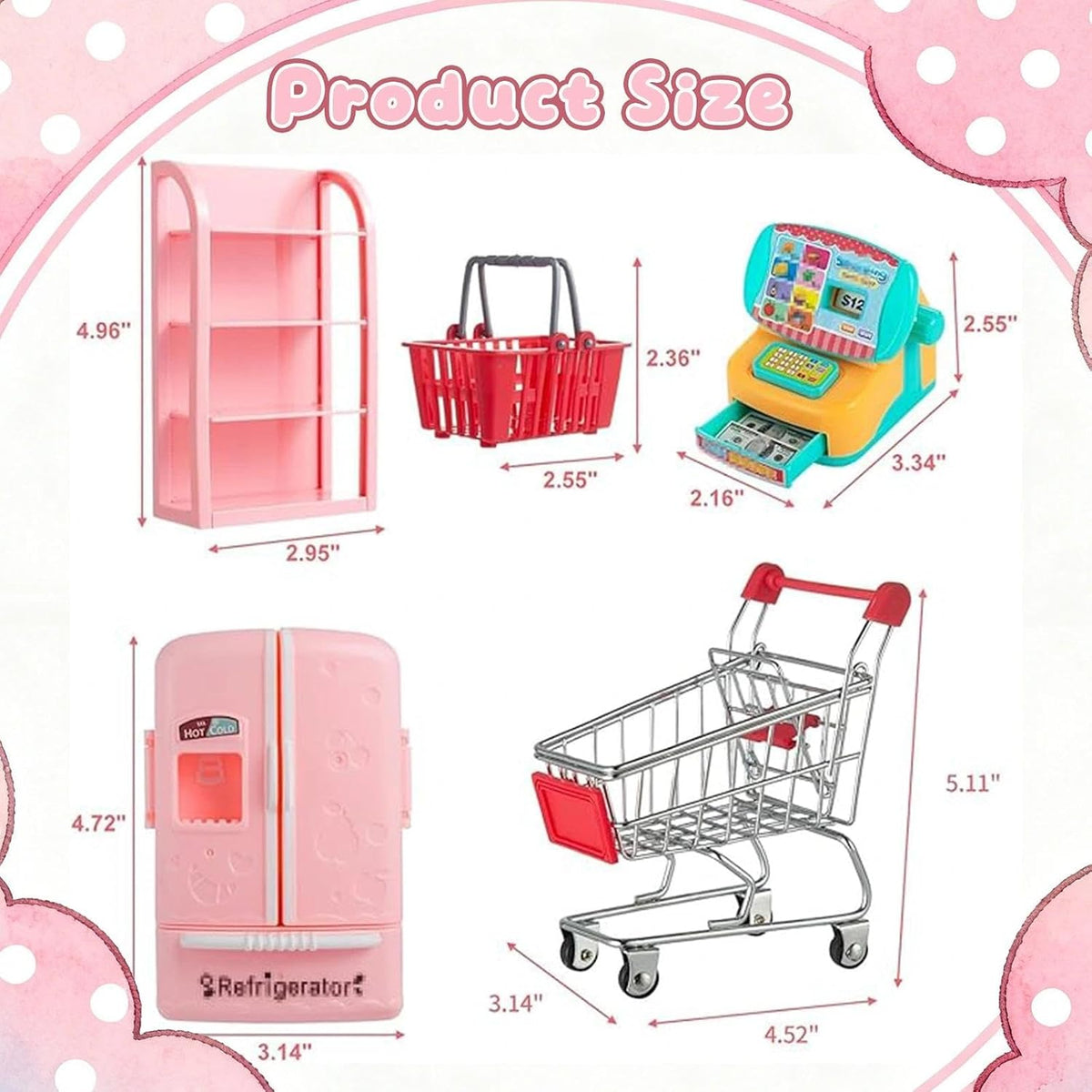 164Pcs Mini Shopping Cart Basket Miniature Food Drink Toy Supermarket - image 3