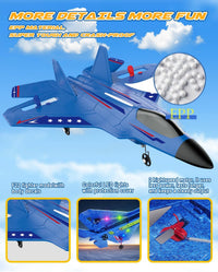 ANTSIR F-22 RC Airplane, 2.4GHz Easy to Fly Foam RC Plane - Blue F22-2 Batteries Kf - image 4