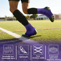 Football Spats Cleat Covers, Youth Boys, Keeps Dirt - Purple / Small - image 2