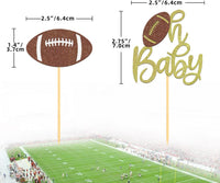 Moitkptt 24 glitter football player cupcake toppers - view 9