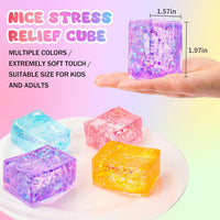 16 Pack Slow Rising Stress Balls，Textured Memory Soft Stress Ball – Fun for Kids & Family - 8 Pack Large Cube Stress Toys - image 3