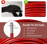 Dog Runner for Yard, Outdoor Dog Run - Red / 120FT+10FT - image 4